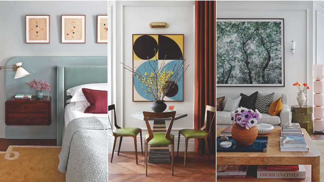 Three images of London home interior compiled