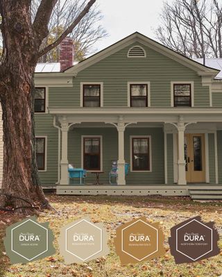 historic house with Dunn-Edwards paint swatches