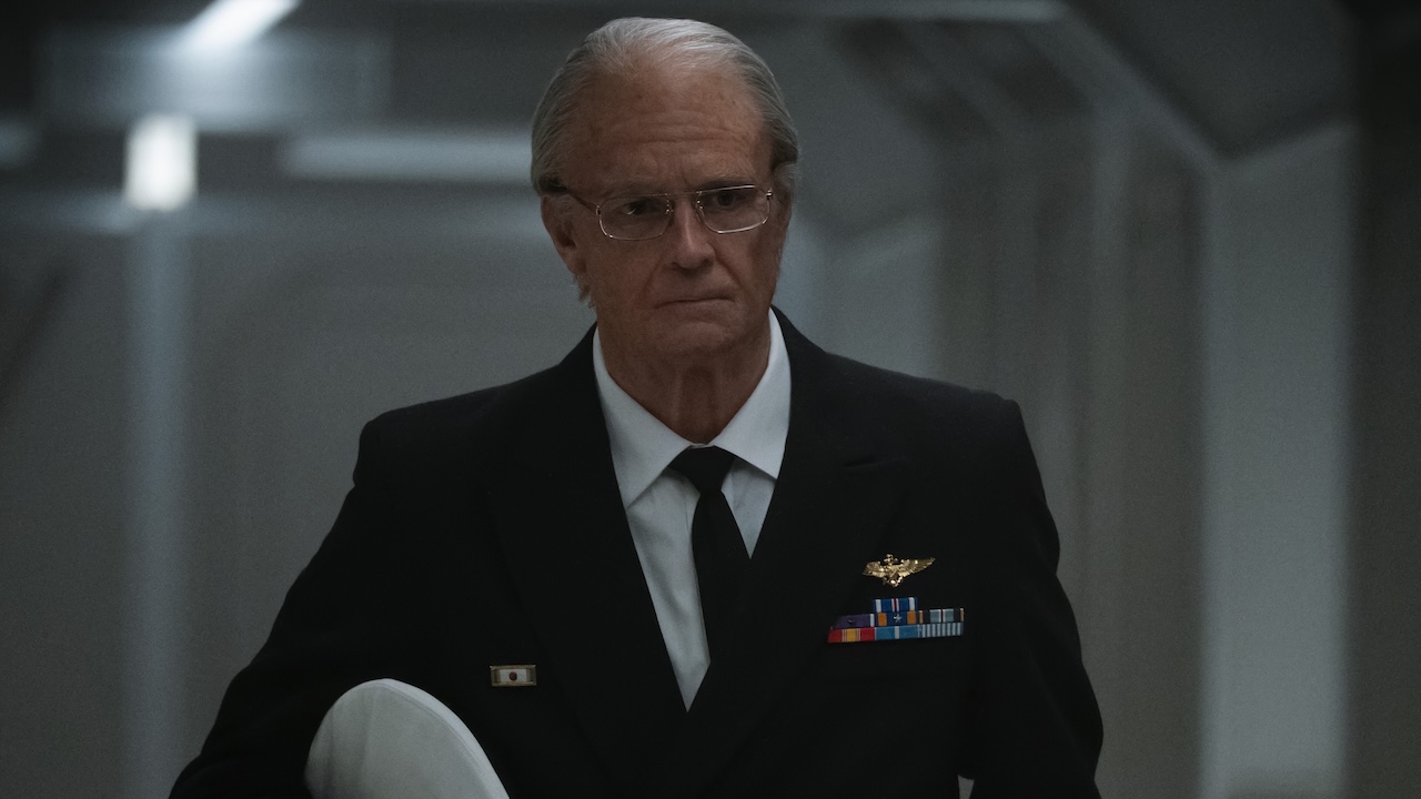 Joel Kinnaman wearing old age makeup to play Ed circa the 2010s in For All Mankind Season 5