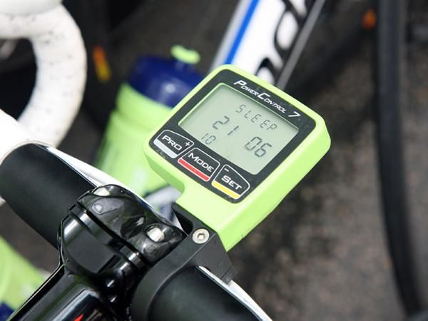 SRM provides the Liquigas-Cannondale team with custom-colored Power Control 7 computer heads.