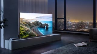 Toshiba TV in high rise loft living room