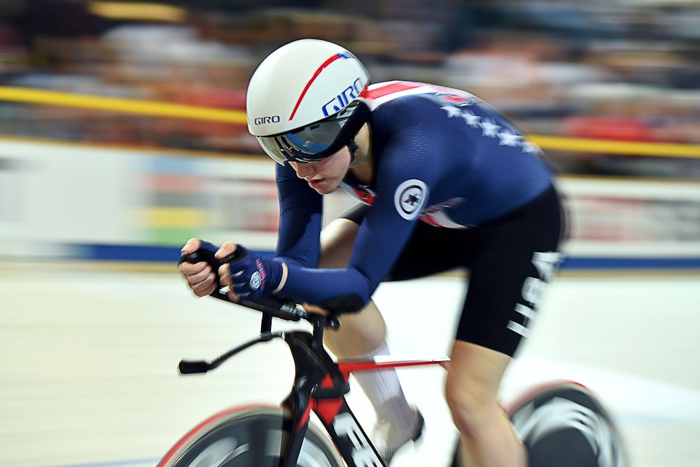 Kelly Catlin won bronze in the Individual Pursuit during the UCI Track Cycling World Championships in Apeldoorn