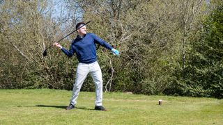 A golfer throwing a club in anger at Essendon Golf Club