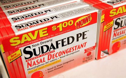 A package of Sudafed PE.