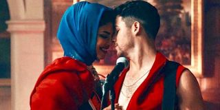 Priyanka Chopra and Nick Jonas in the video for "Sucker"