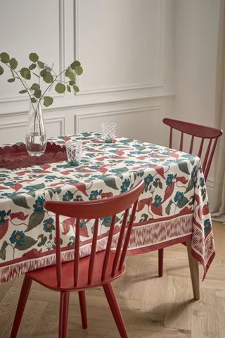 John Lewis X Collagerie Jaipur Rose Cotton Tablecloth, 250 X 160cm, Multi