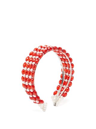 Shrimps Bevelled-bead and faux pearl-embellished headband – was £165, now £82
