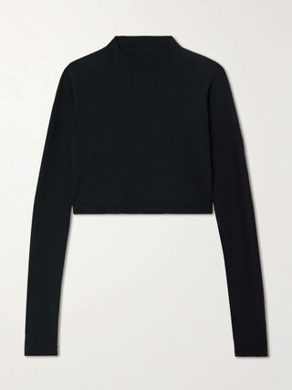 Paneled Cropped Jersey Top