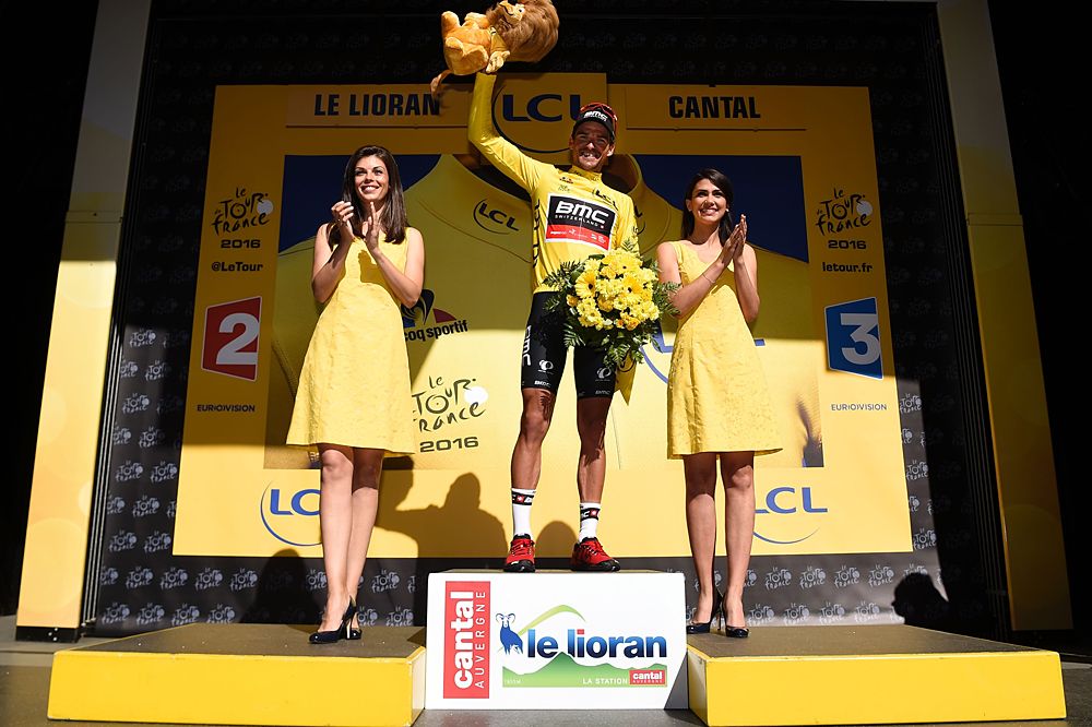 Greg Van Avermaet (BMC Racing) in the race lead after winning stage 5 of the Tour de France