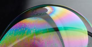 A close up image of a bubble