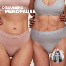 Menopause supplements: Two women standing side by side in their underwear