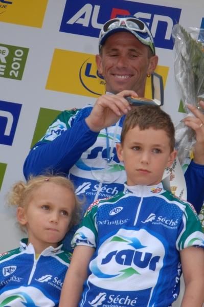 The Caspers celebrate together on the podium