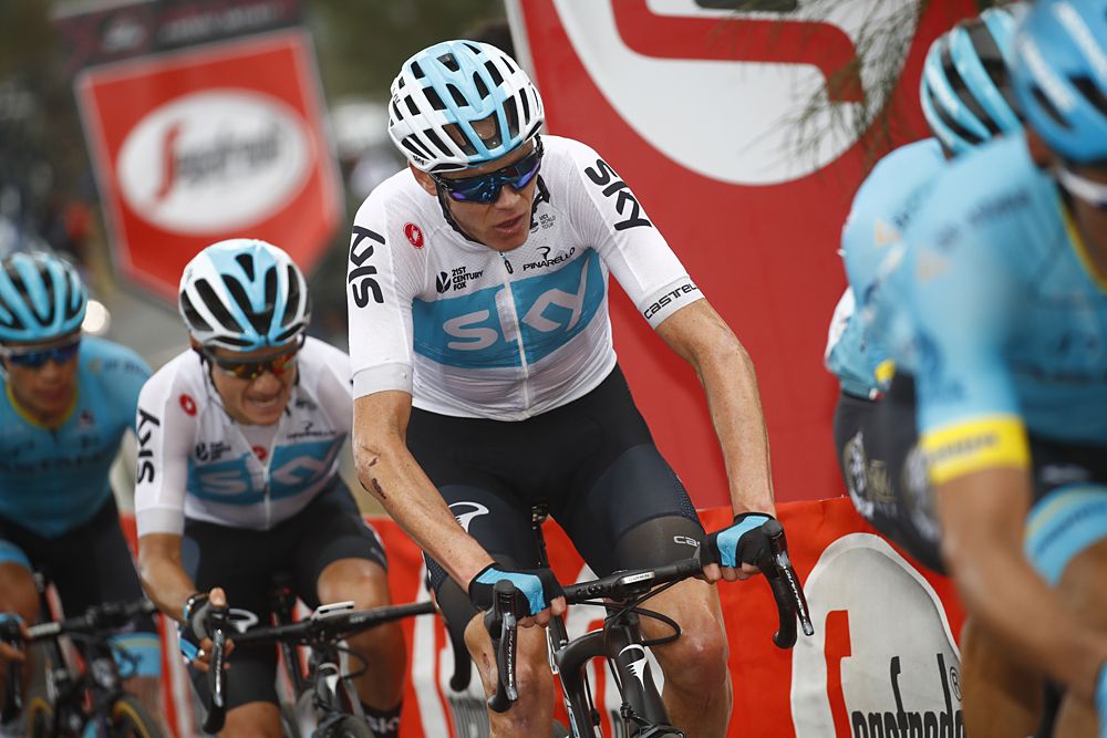 Chris Froome (Team Sky) climbs Mount Etna stage 6 at the Giro d'Italia