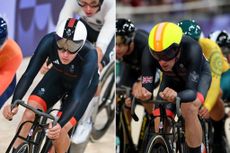 Ethan Hayter riding in the Omnium at the Paris Olympics