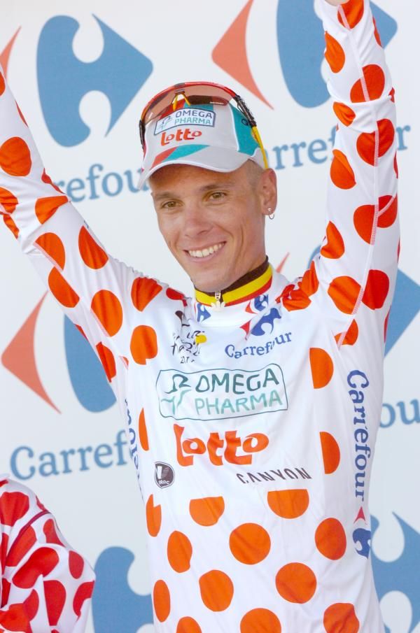 Gilbert also took the climber's polka-dot jersey