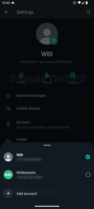 Whatsapp multi-account interface