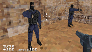Counter-Strike 1.6 running on a Nintendo DS.