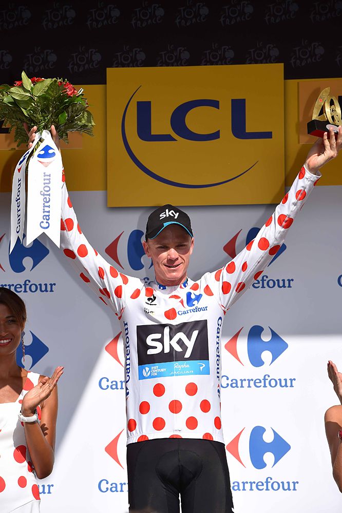 Chris Froome (Team Sky) in the polka-dot jersey