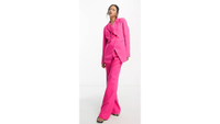 ASOS Vila tailored asymmetric suit blazer in bright pink
RRP: