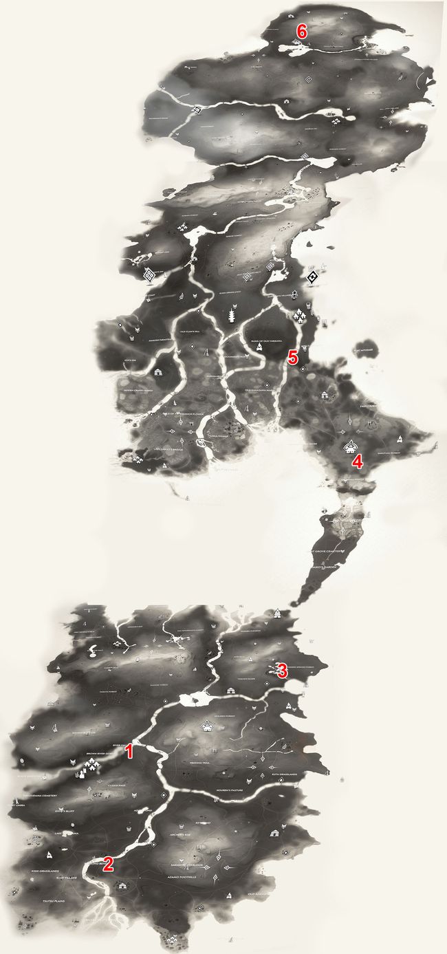 ghost of tsushima mythic tales map