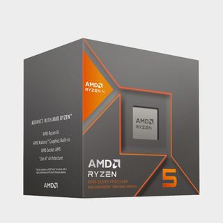 The AMD Ryzen 5 8600G box on a plain background