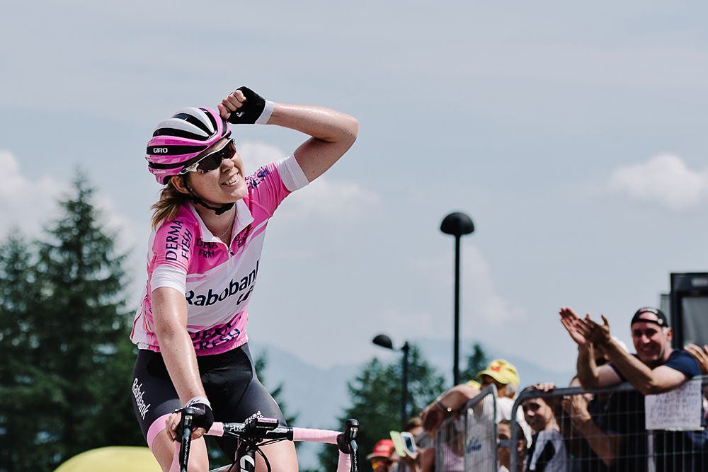 Anna van der Breggen (Rabo Liv) was second on the stage and won the overall title