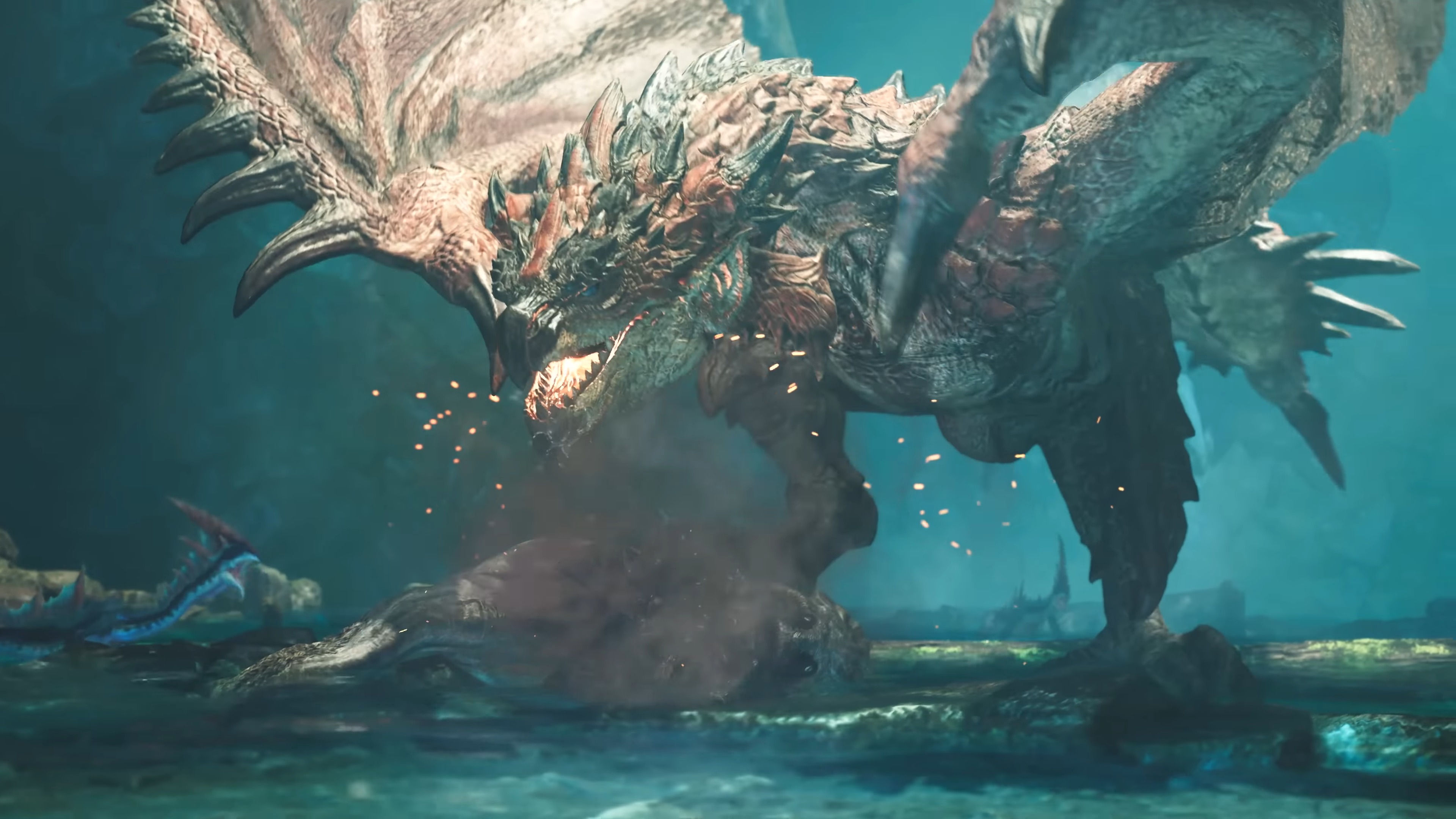 Trailer screenshot of Rathalos in Monster Hunter Wilds