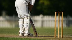 Batsman standing at the crease