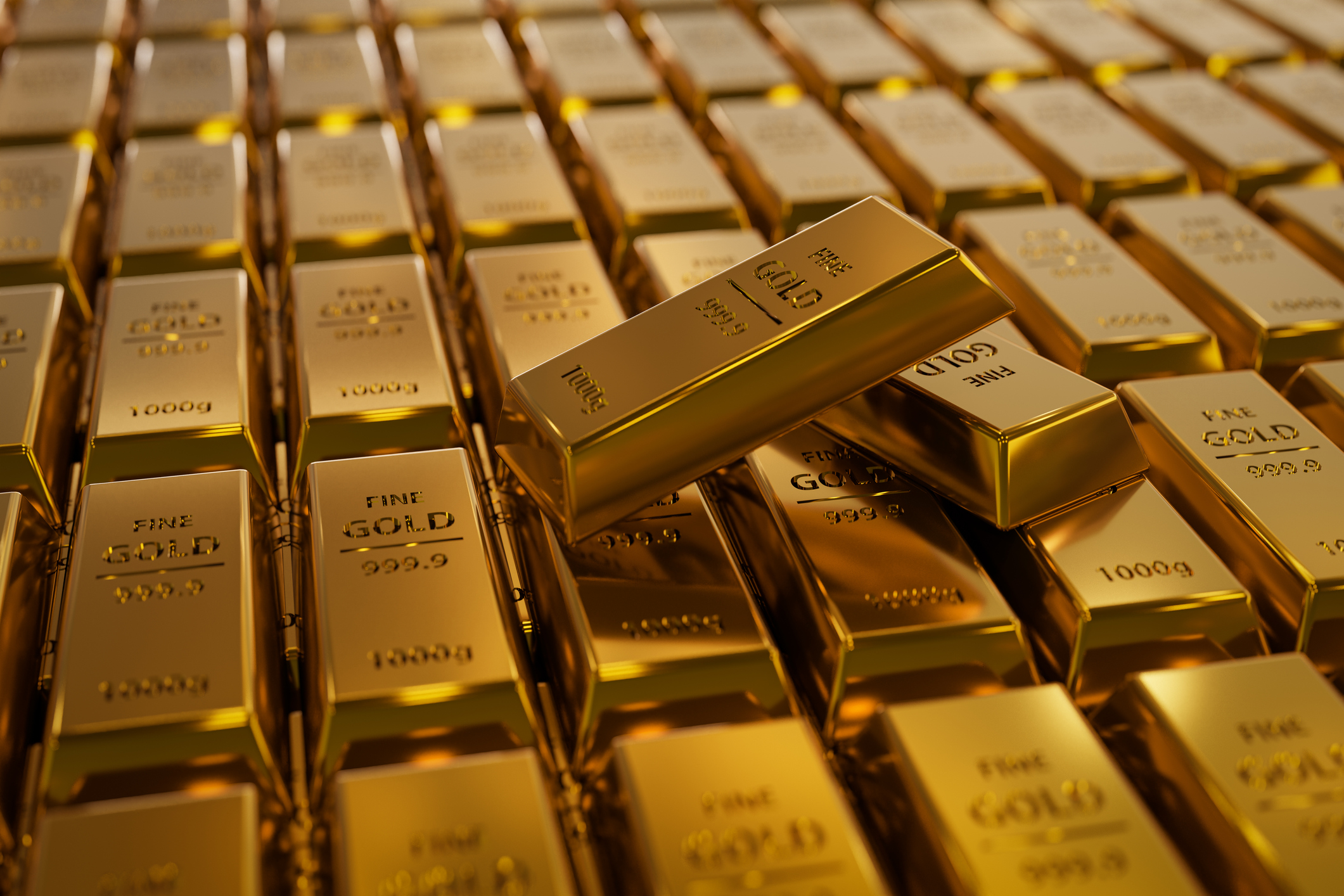 Close-up of a bar of gold