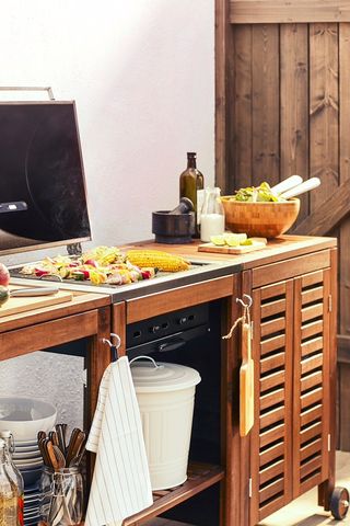 an ikea outdoor kitchen with an integrated grill