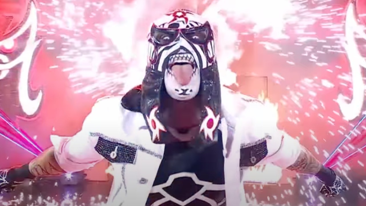 Penta walking to the ring in the WWE