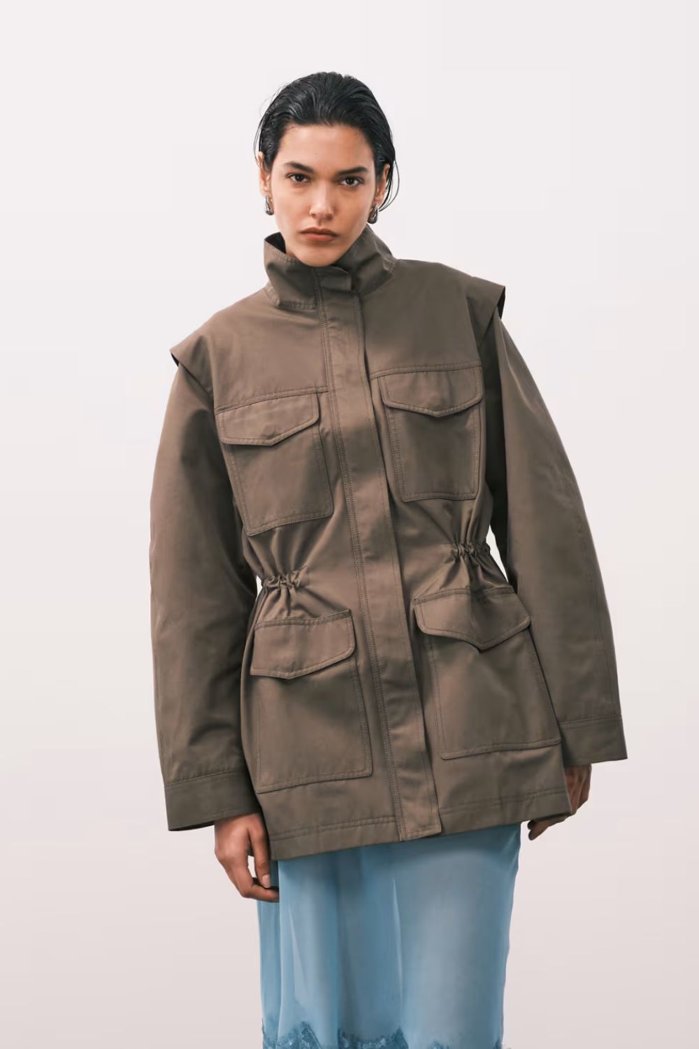 Asos Design Four Pocket Casual Utility Jacket in Taupe