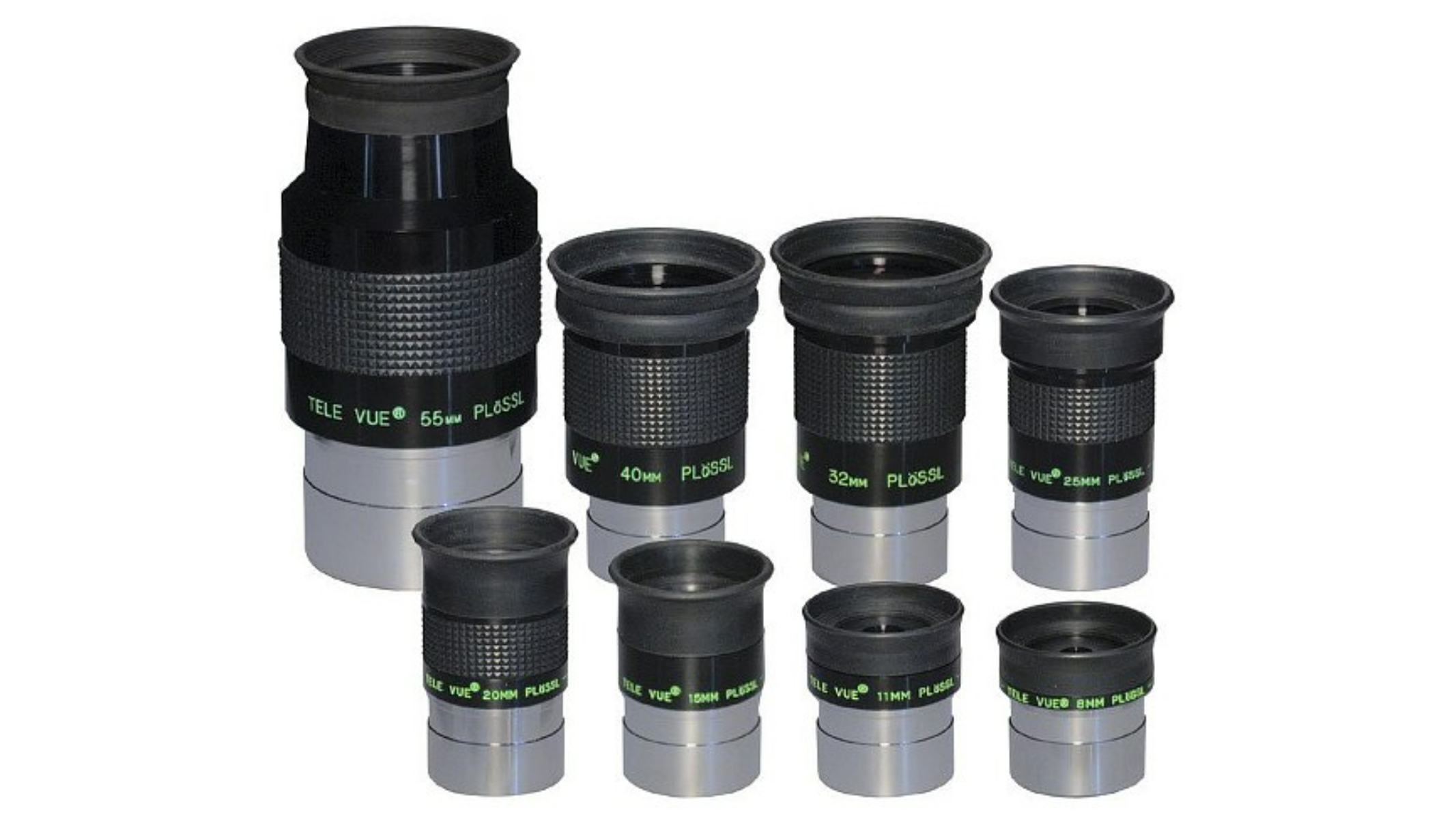 Product photos of the TeleVue Plossl Eyepieces