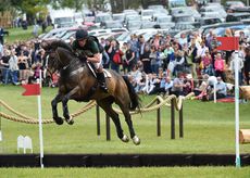 Simon Grieve riding Cornacrew GBR during the Cross Country phase of The Mitsubishi Motors Badminton Horse Trials at Badminton in Gloucestershire, UK on 7th May 2016