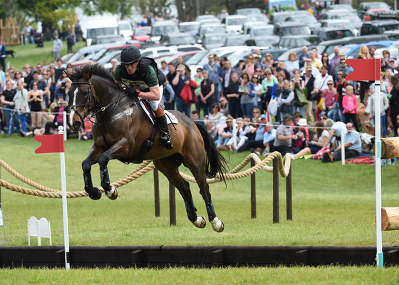 Simon Grieve riding Cornacrew GBR during the Cross Country phase of The Mitsubishi Motors Badminton Horse Trials at Badminton in Gloucestershire, UK on 7th May 2016