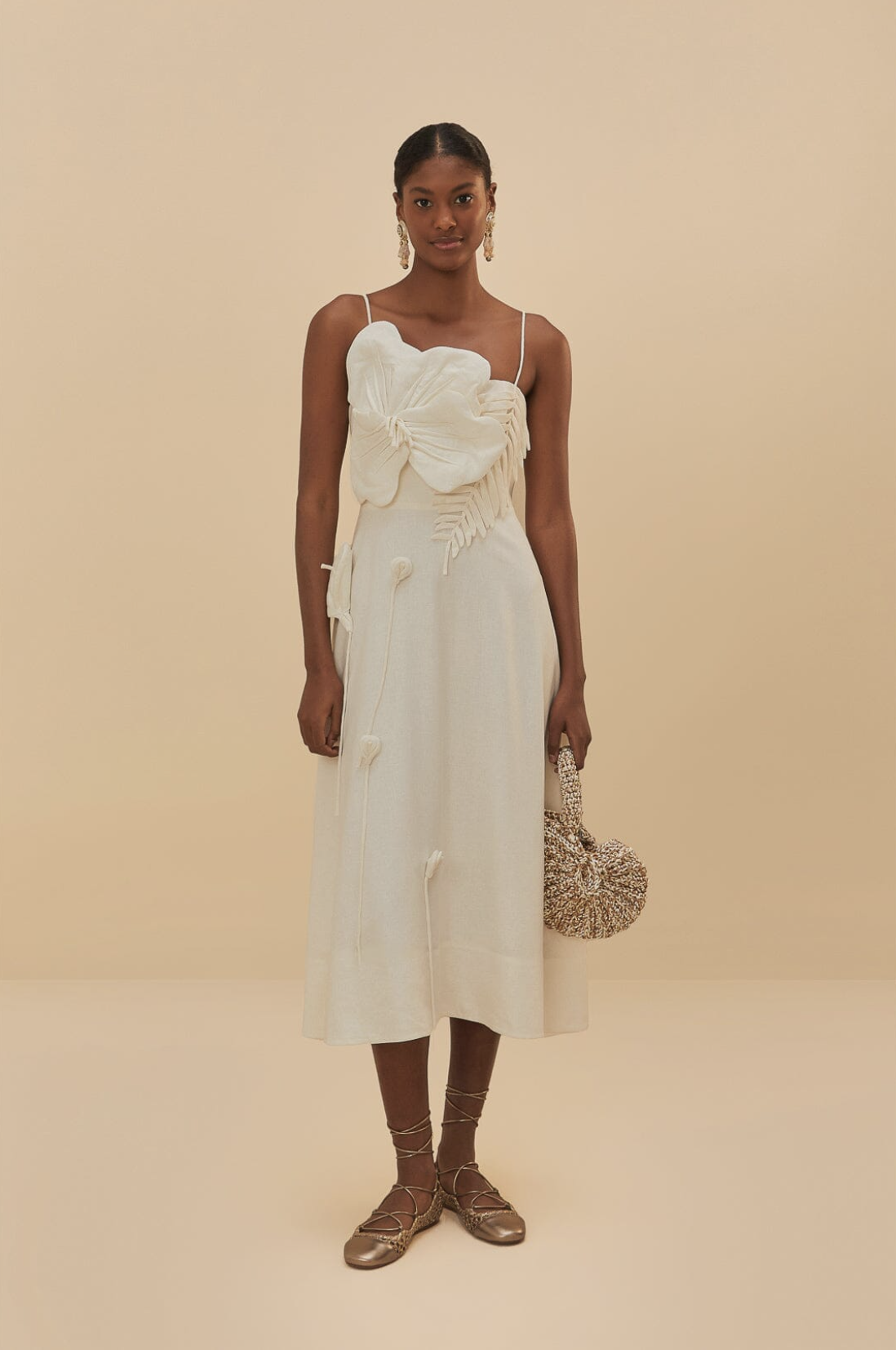 FARM RIO ACTIVE, Off-White Garden Lenzing™ Ecovero™ Euroflax™ Midi Dress