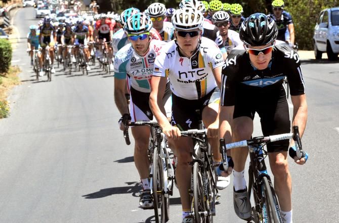 Michael Rogers leads the way during a stage of the 2011 race