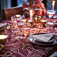 IKEA HÖSTAGILLE Tablecloth, red white/floral pattern IKEA HÖSTAGILLE Tablecloth, red white/floral pattern