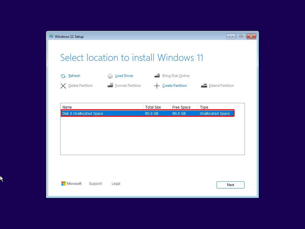 Windows 11 select install drive