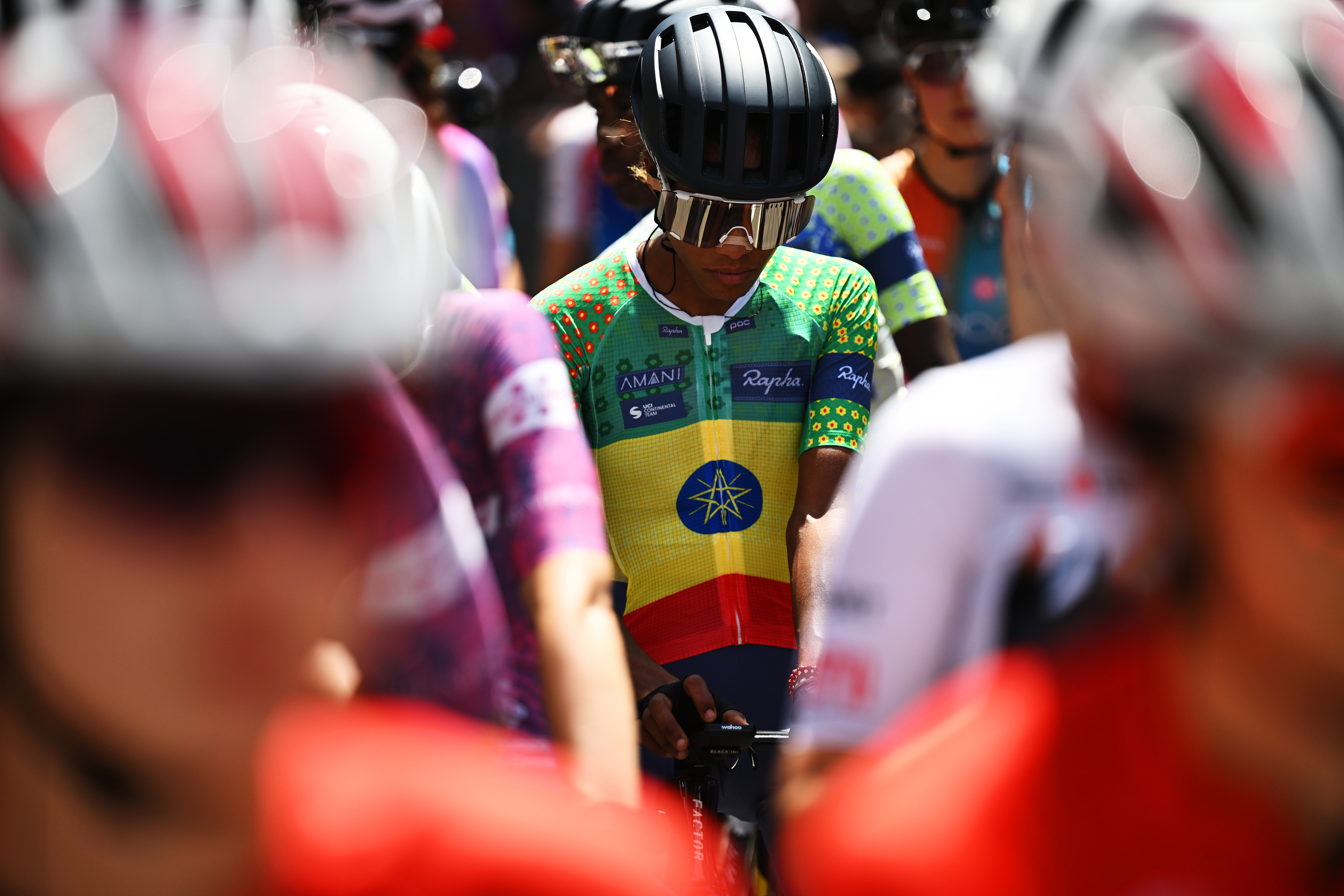 Haftu Eyerusalem Reda of Ethiopia and Team Amani prior to the 25th Durango - Durango Emakumeen Saria 2026 (Photo by Szymon Gruchalski/Getty Images)