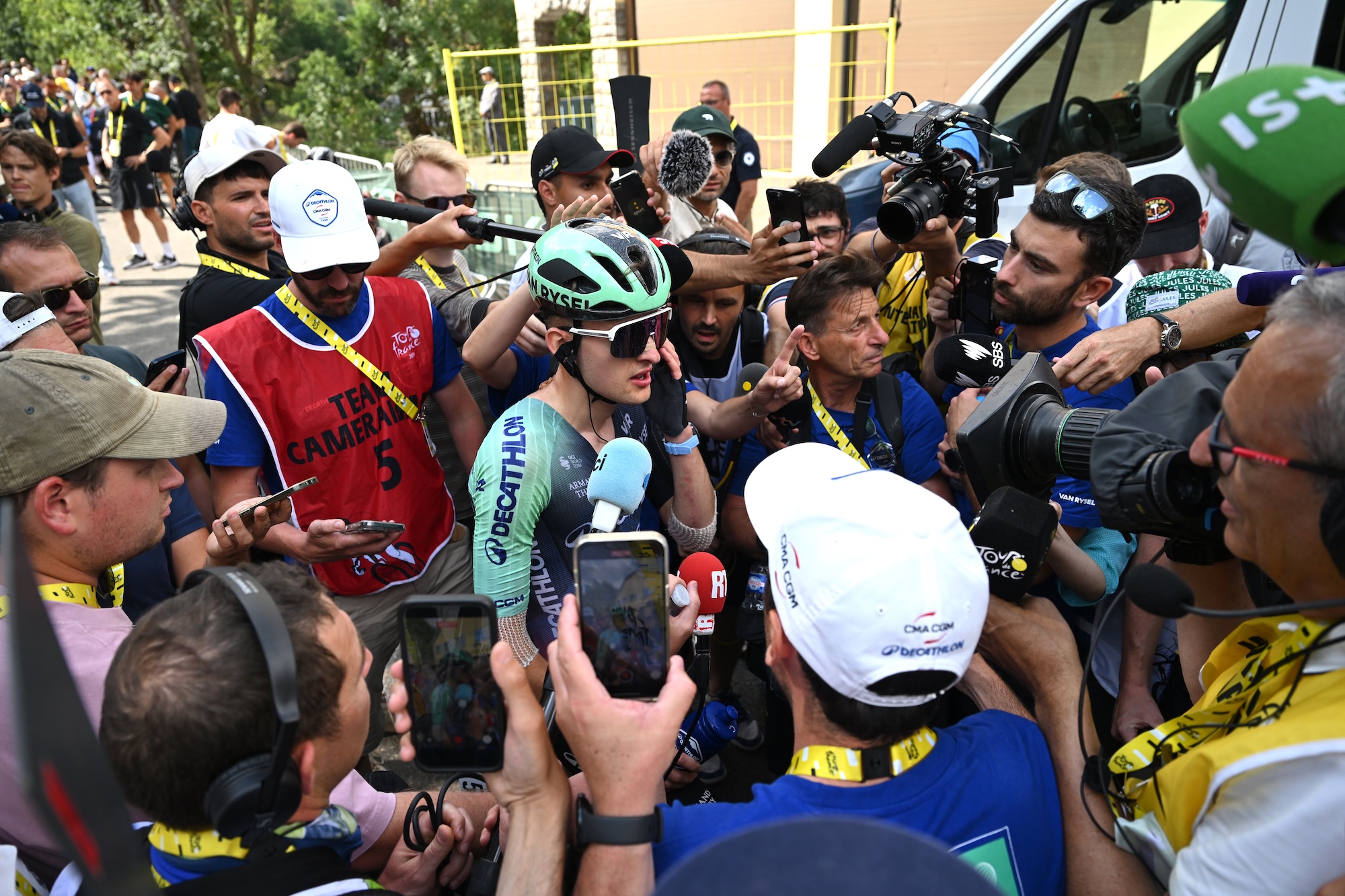 Paul Seixas of France and Decathlon CMA CGM Team reacts after the 113th Tour de France 2026, Stage 6 a 186.2km stage from Pau to Gavarnie-Gedre 1379m