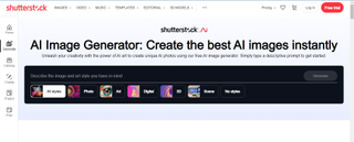 Website screenshot for Shutterstock AI Image Generator