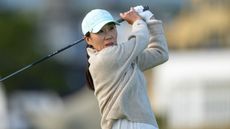 I K Kim takes a shot at the AIG Women's Open