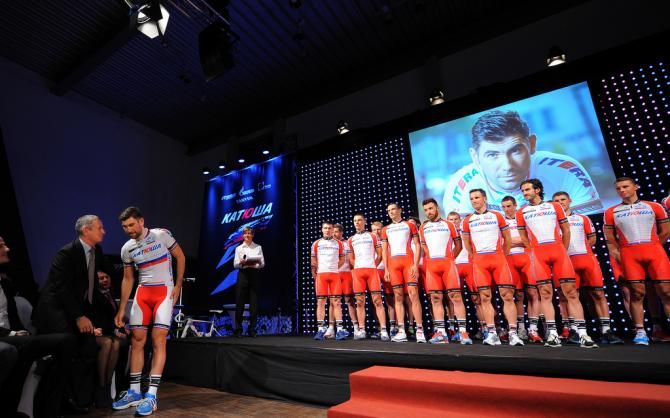 Vladimir Isaichev was easy to spot in his national Russian jersey