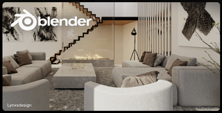 Blender 4.1 promo shot of a living room scene with 'Blender' in the corner