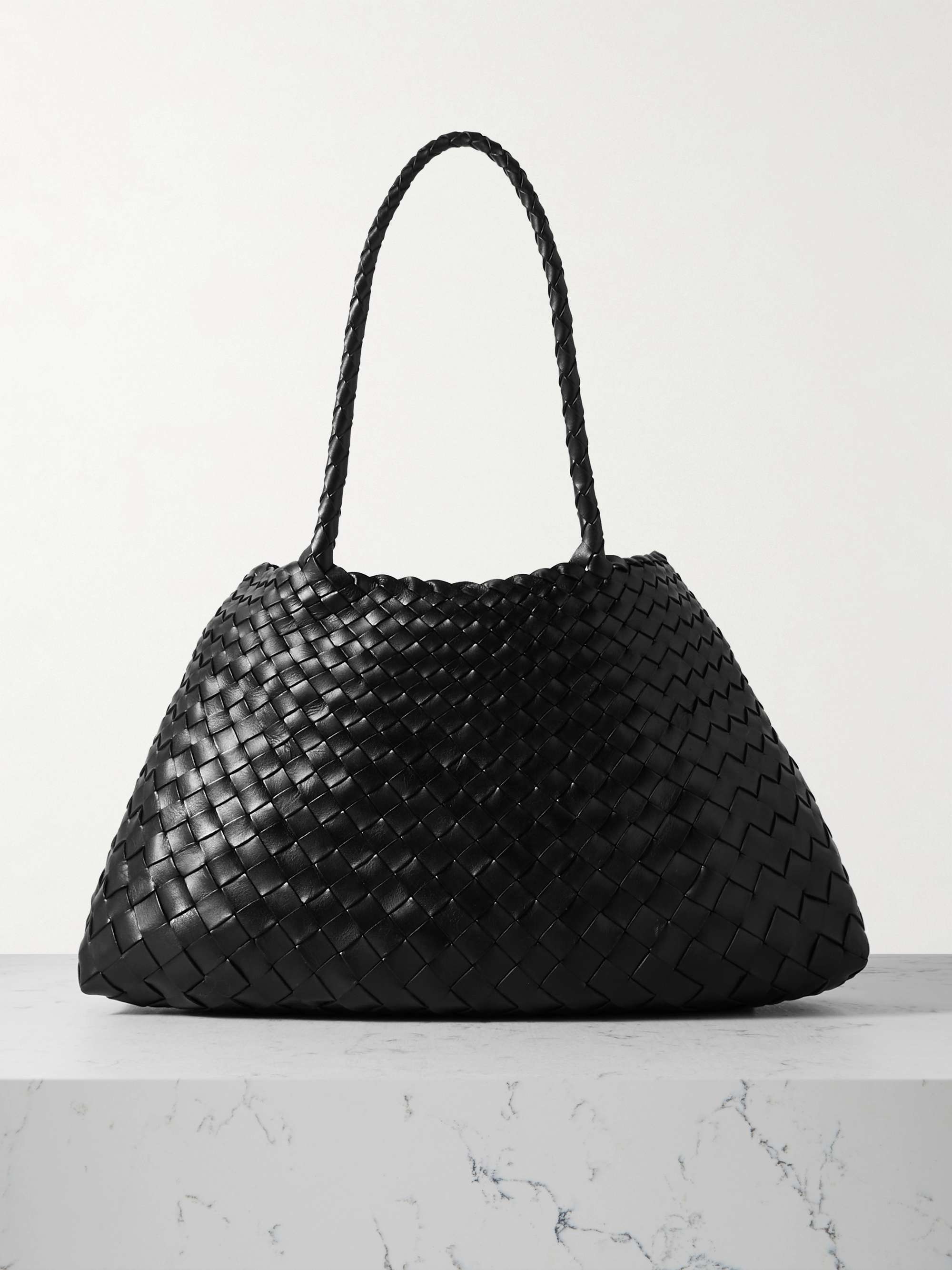 Santa Croce large woven leather tote bag