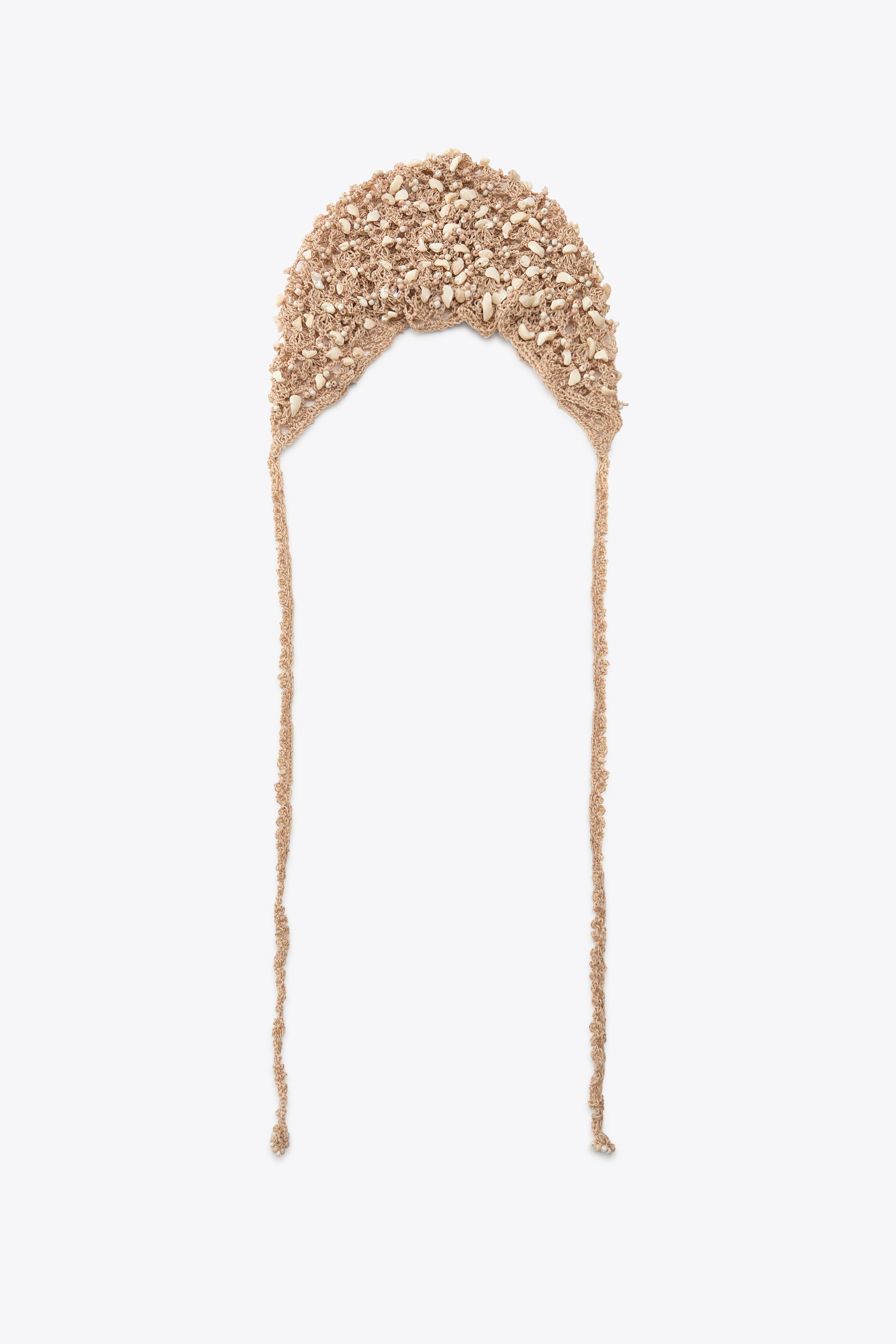 Beaded Crochet Skullcap Hat