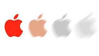 This is a modified image of Apple's logo (shown 4 times) 