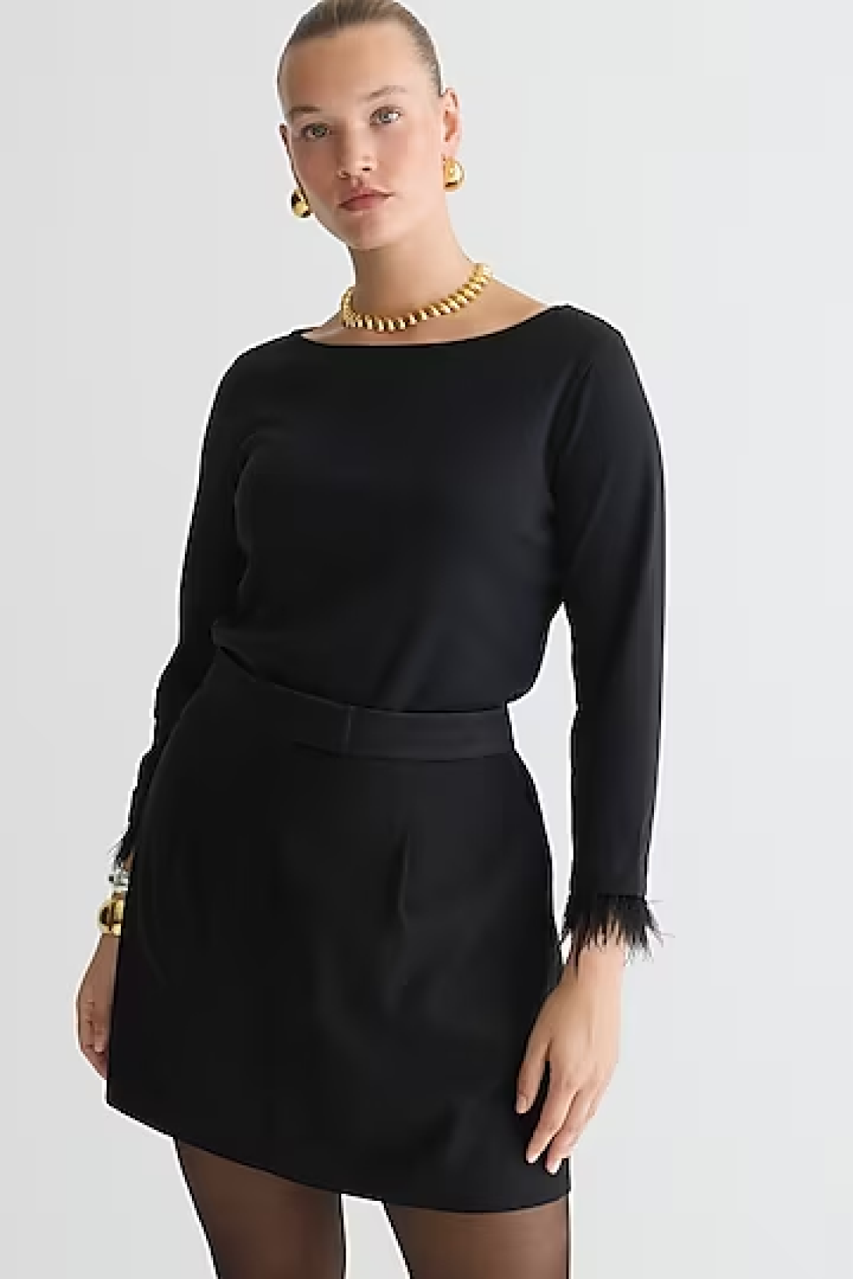 J.Crew Feather-trim long-sleeve shirt
