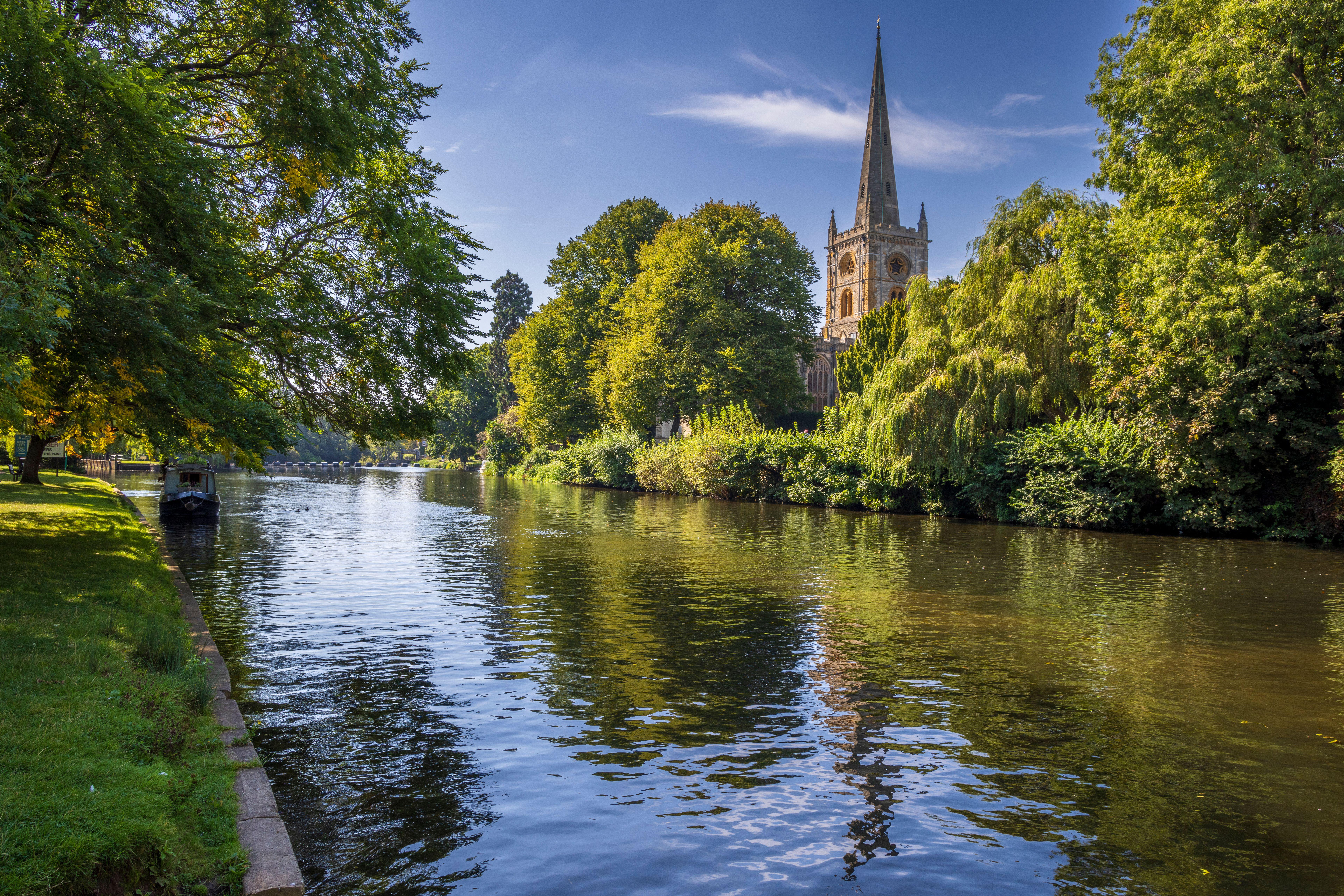 Holy Trinity church on the River Avon, Stratford-upon-Avon, Warwickshire, England